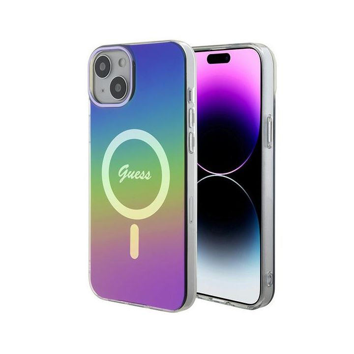 Guess GUHMP15SHITSK iPhone 15 / 14 / 13 6.1" wielokolorowy/rainbow hardcase IML Iridescent MagSafe na NearMe.pl