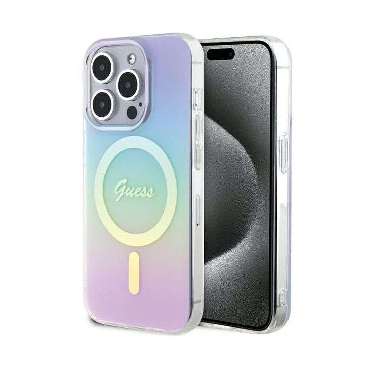 Guess GUHMP15XHITSU iPhone 15 Pro Max 6.7" fioletowy/purple hardcase IML Iridescent MagSafe na NearMe.pl