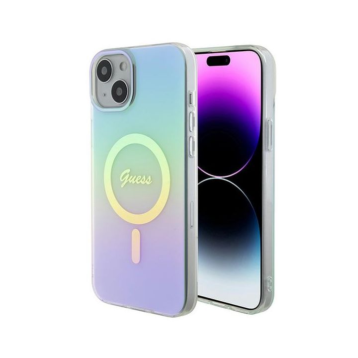 Guess GUHMP15MHITSQ iPhone 15 Plus / 14 Plus 6.7" turkusowy/turquoise hardcase IML Iridescent MagSafe na NearMe.pl