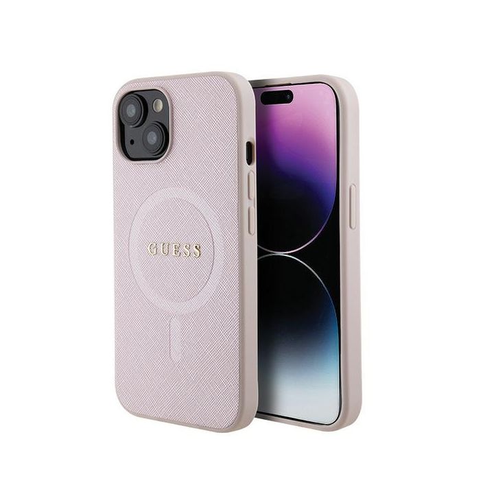 Guess GUHMP15SPSAHMCP iPhone 15 / 14 / 13 6.1" różowy/pink hardcase Saffiano MagSafe na NearMe.pl