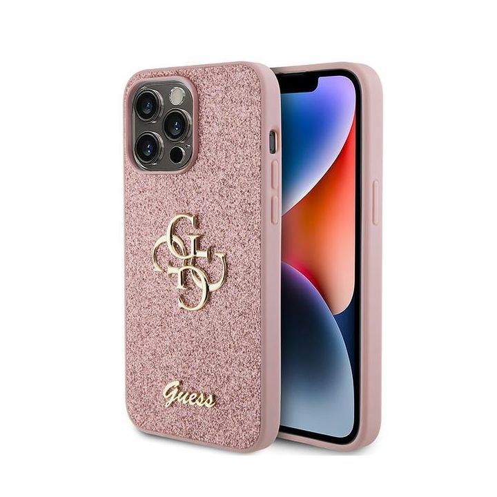 Guess GUHCP15LHG4SGP iPhone 15 Pro 6.1" różowy/pink hardcase Glitter Script Big 4G na NearMe.pl