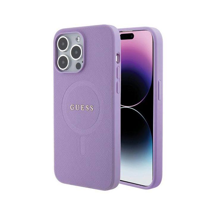 Guess GUHMP15XPSAHMCU iPhone 15 Pro Max 6.7" fioletowy/purple hardcase Saffiano MagSafe na NearMe.pl