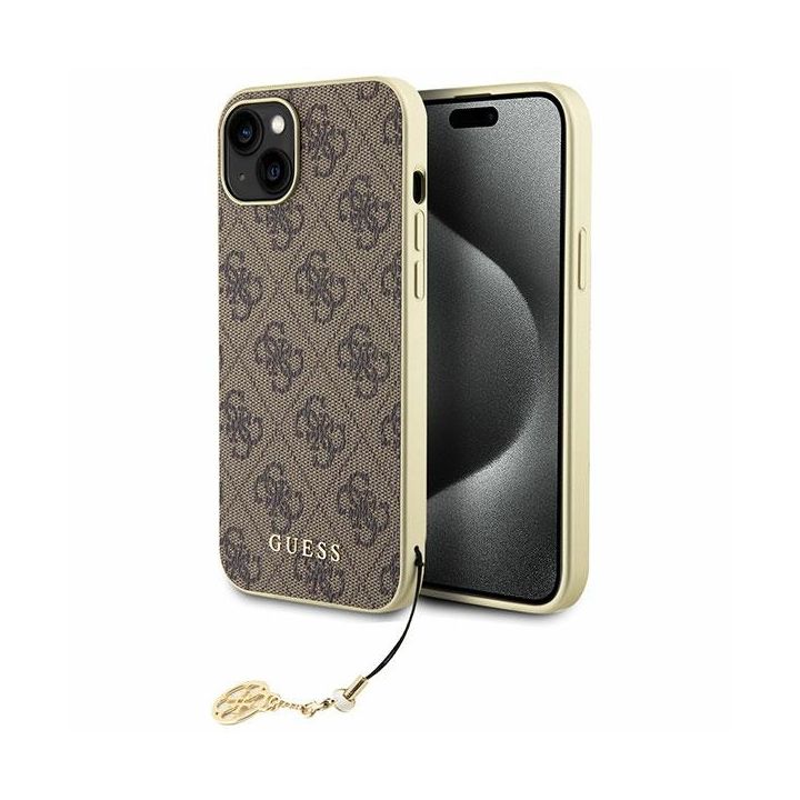 Guess GUHCP15MGF4GBR iPhone 15 Plus / 14 Plus 6.7" brązowy/brown hardcase 4G Charms Collection na NearMe.pl