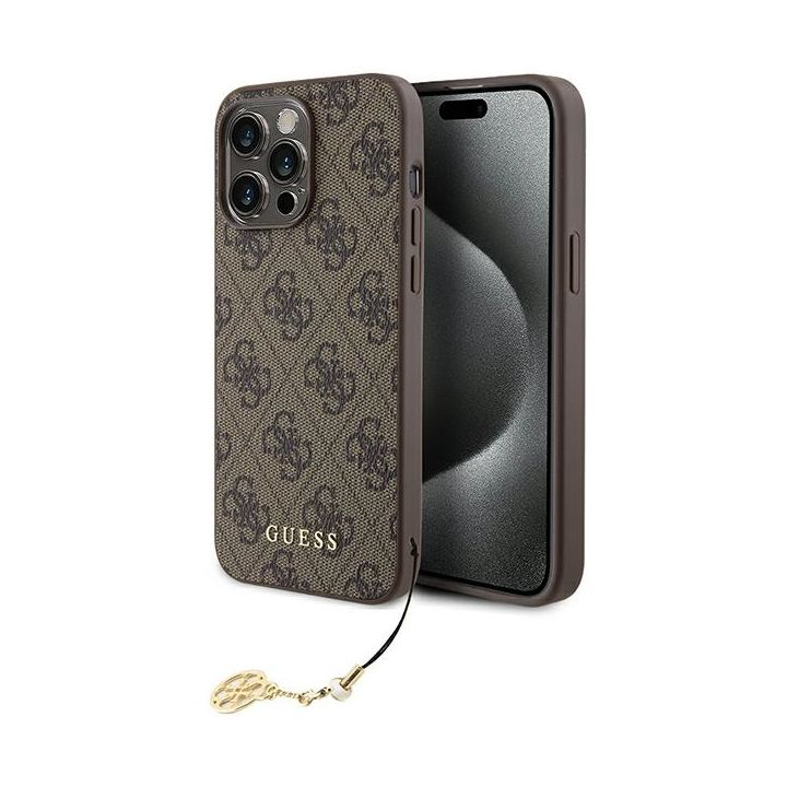 Guess GUHCP15XGF4GBR iPhone 15 Pro Max 6.7" brązowy/brown hardcase 4G Charms Collection na NearMe.pl