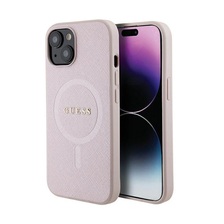 Guess GUHMP15MPSAHMCP iPhone 15 Plus / 14 Plus 6.7" różowy/pink hardcase Saffiano MagSafe na NearMe.pl