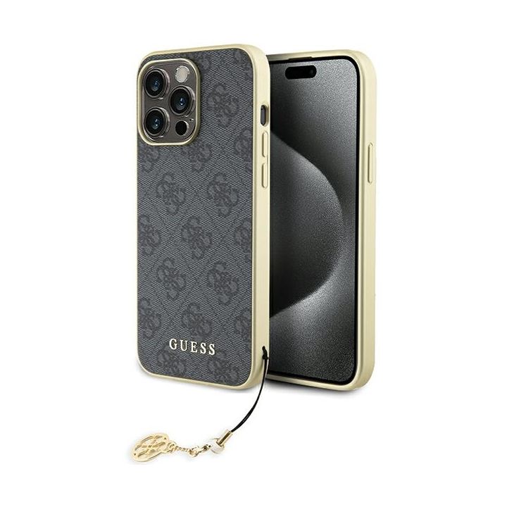 Guess GUHCP15XGF4GGR iPhone 15 Pro Max 6.7" szary/grey hardcase 4G Charms Collection na NearMe.pl