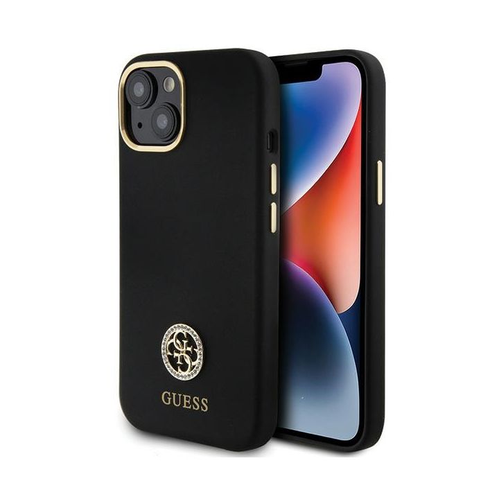 Guess GUHCP15SM4DGPK iPhone 15 / 14 / 136.1" czarny/black hardcase Silicone Logo Strass 4G na NearMe.pl