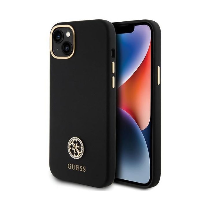 Guess GUHCP15M4DGPK iPhone 15 Plus/ 14 Plus 6.7" czarny/black hardcase Silicone Logo Strass 4G na NearMe.pl