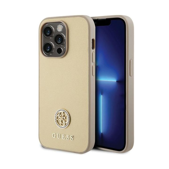 Guess GUHCP15LPS4DGPD iPhone 15 Pro 6.1" złoty/gold hardcase Strass Metal Logo na NearMe.pl