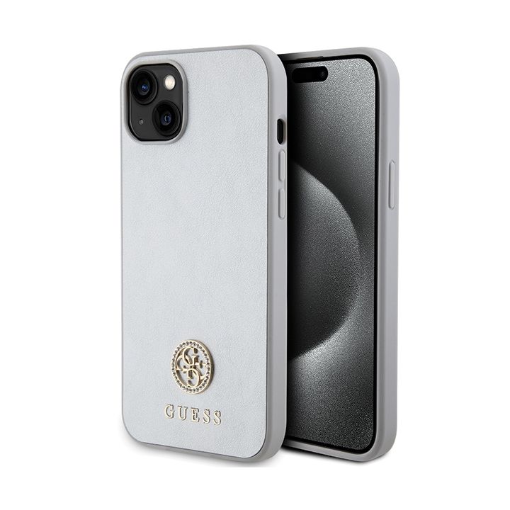 Guess GUHCP15SPS4DGPS iPhone 15 / 14 / 13 6.1" srebrny/silver hardcase Strass Metal Logo na NearMe.pl