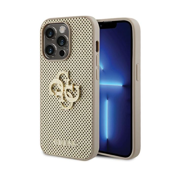 Guess GUHCP15XPSP4LGD iPhone 15 Pro Max 6.7" złoty/gold hardcase Perforated 4G Glitter na NearMe.pl