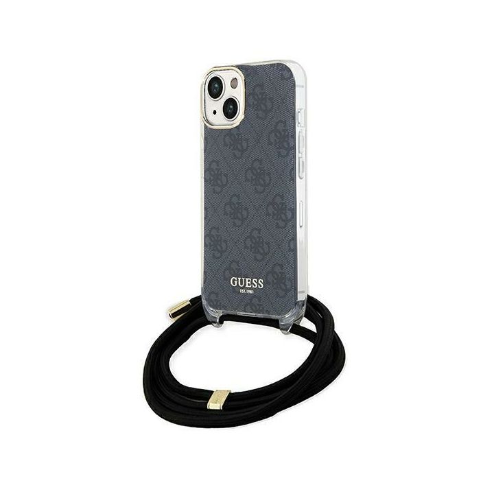 Guess GUHCP15SHC4SEK iPhone 15 / 14 / 13 6.1" czarny/black hardcase Crossbody Cord 4G Print na NearMe.pl