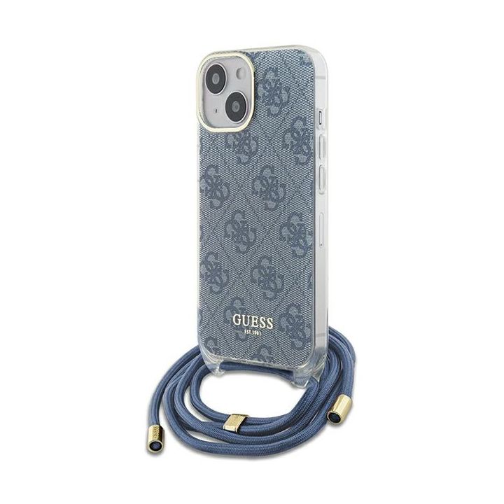 Guess GUHCP15SHC4SEB iPhone 15 / 14 / 13 6.1" niebieski/blue hardcase Crossbody Cord 4G Print na NearMe.pl