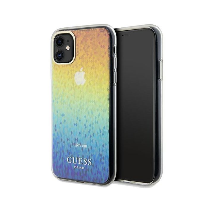 Guess GUHCN61HDECMI iPhone 11 / Xr 6.1" wielokolorowy hardcase IML Faceted Mirror Disco Iridescent na NearMe.pl
