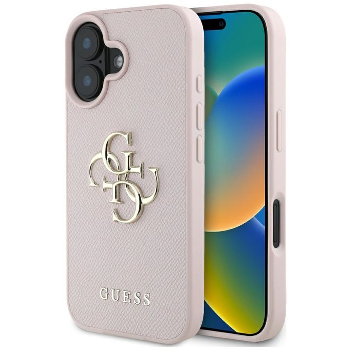 Etui Guess Grained Big 4G Logo Small     Classic Logo do iPhone 16 różowy na NearMe.pl