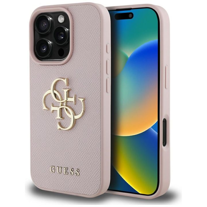 Etui Guess Grained Big 4G Logo Small     Classic Logo do iPhone 16 Pro Max różowy na NearMe.pl