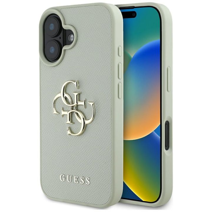 Etui Guess Grained Big 4G Logo Small Classic Logo do iPhone 16 zielony na NearMe.pl