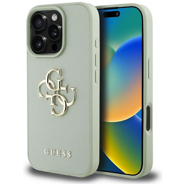 Etui Guess Grained Big 4G Logo Small Classic Logo do iPhone 16 Pro zielony na NearMe.pl