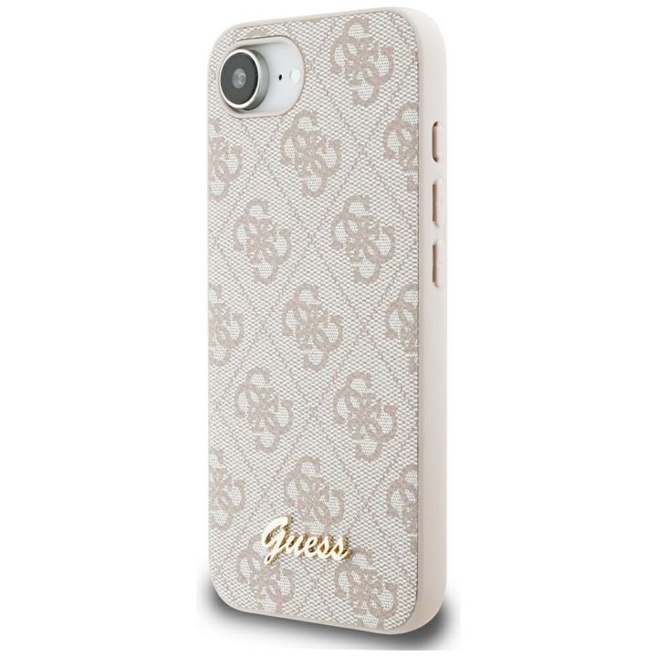 Etui Guess 4G Script Logo MagSafe do     iPhone 16e / 17e różowy na NearMe.pl