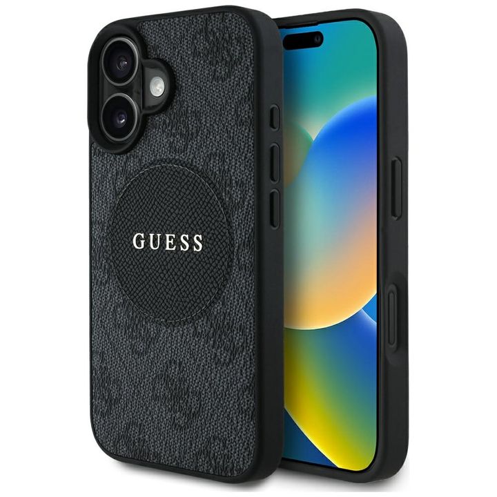 Etui Guess 4G Circle Classic Logo        MagSafe do iPhone 16 czarny na NearMe.pl