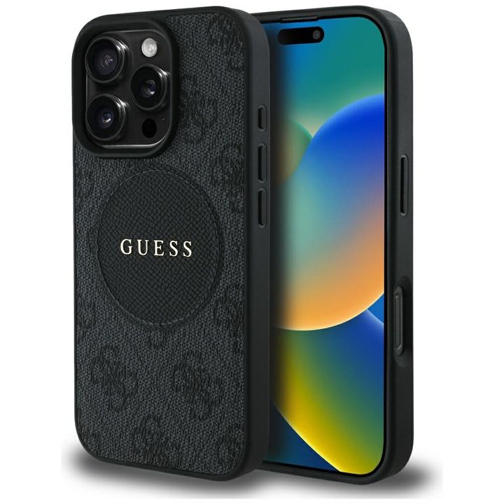 Etui Guess 4G Circle Classic Logo MagSafe do iPhone 16 Pro Max czarny na NearMe.pl