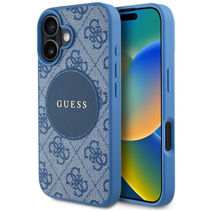 Etui Guess 4G Circle Classic Logo        MagSafe do iPhone 16 niebieski na NearMe.pl