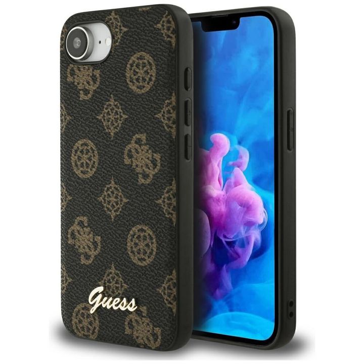 Etui Guess Peony Script Logo MagSafe do  iPhone 16e / 17e czarny na NearMe.pl