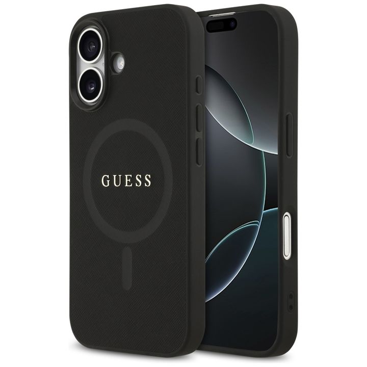 Etui Guess Saffiano Classic Logo MagSafe do iPhone 17 czarny na NearMe.pl