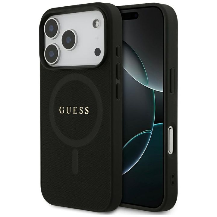 Etui Guess Saffiano Classic Logo MagSafedo iPhone 17 Pro czarny na NearMe.pl