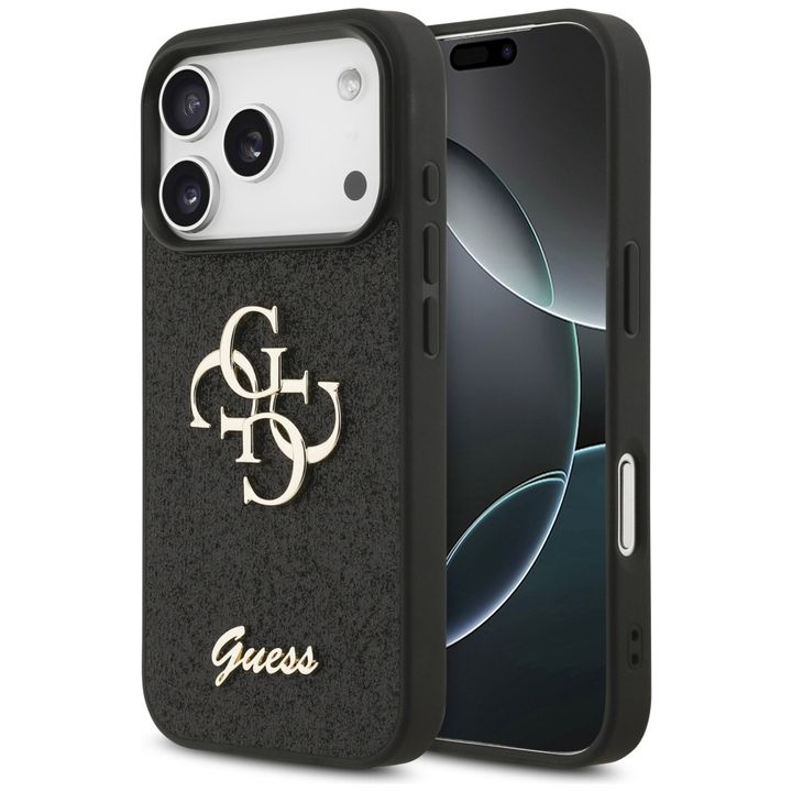 Etui Guess Fixed Glitter Big 4G do       iPhone 17 Pro czarny na NearMe.pl