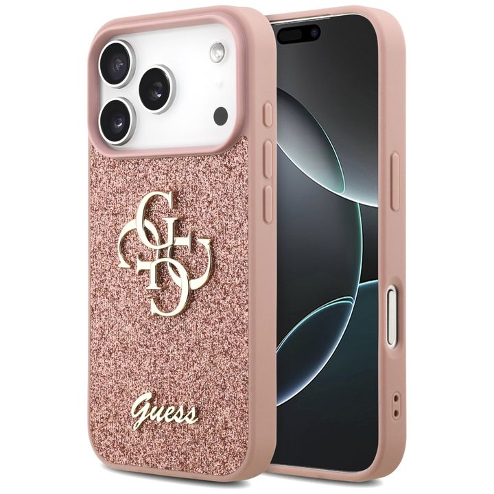 Etui Guess Fixed Glitter Big 4G do       iPhone 17 Pro różowy na NearMe.pl