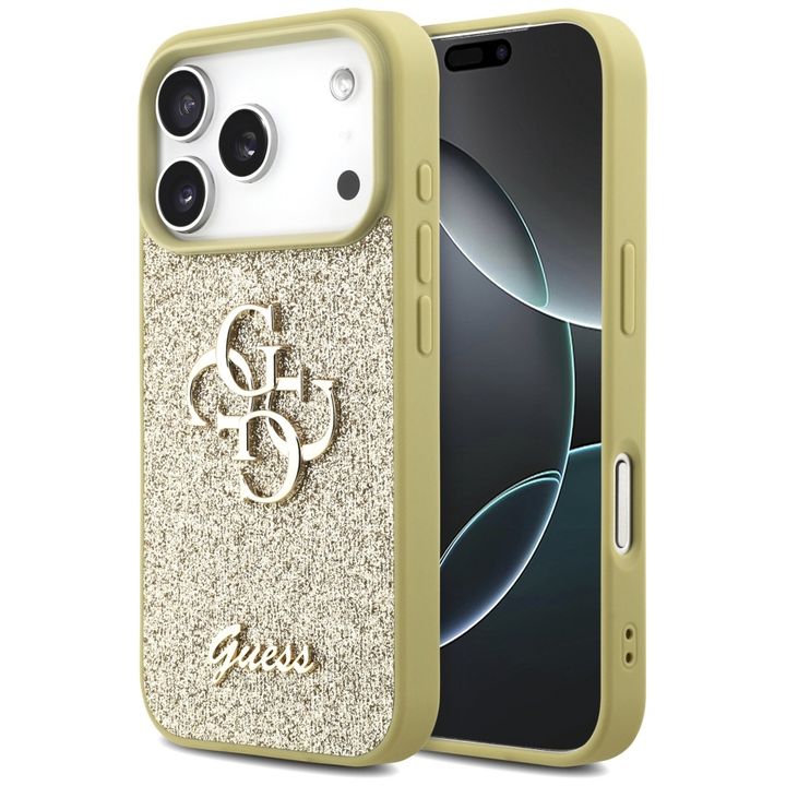 Etui Guess Fixed Glitter Big 4G do       iPhone 17 Pro złoty na NearMe.pl