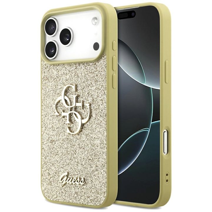 Etui Guess Fixed Glitter Big 4G do       iPhone 17 Pro Max złoty na NearMe.pl