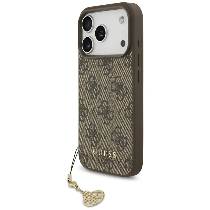 Etui Guess 4G Charms Collection MagSafe  do iPhone 17 Pro brązowy na NearMe.pl