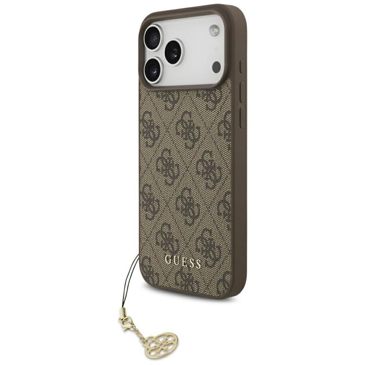 Etui Guess 4G Charms Collection MagSafe  do iPhone 17 Pro Max brązowy na NearMe.pl