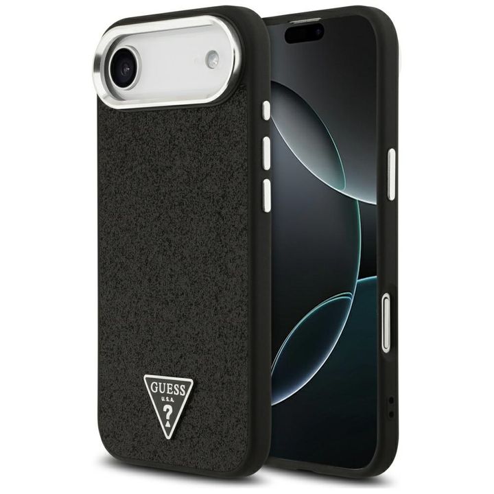 Etui Guess Glitter Triangle Logo MagSafe do iPhone Air czarny na NearMe.pl