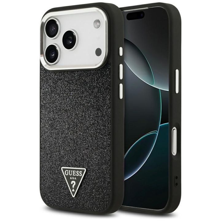 Etui Guess Glitter Triangle Logo MagSafedo iPhone 17 Pro czarny na NearMe.pl
