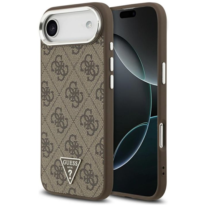 Etui Guess 4G Triangle Logo MagSafe do   iPhone Air brązowy srebrny na NearMe.pl