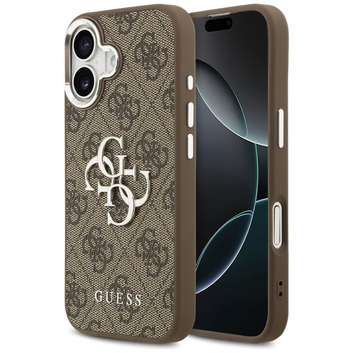 Etui Guess 4G Big 4G Classic Logo do     iPhone 17 brązowy srebrny na NearMe.pl