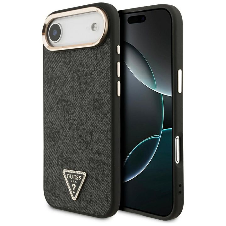 Etui Guess 4G Triangle Logo MagSafe do   iPhone Air czarny złoty na NearMe.pl