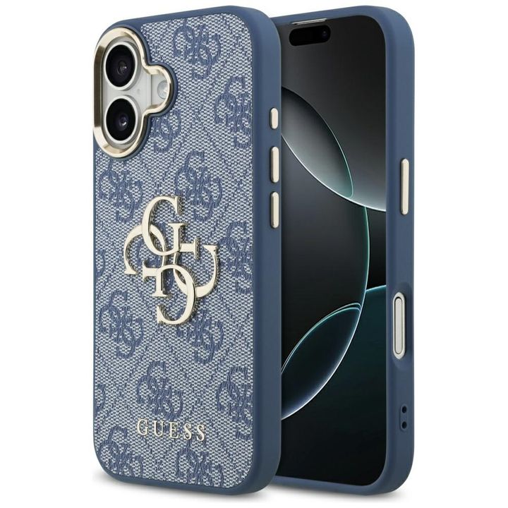 Etui Guess 4G Big 4G Classic Logo do     iPhone 17 niebieski złoty na NearMe.pl