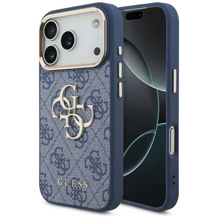 Etui Guess 4G Big 4G Classic Logo do     iPhone 17 Pro niebieski złoty na NearMe.pl