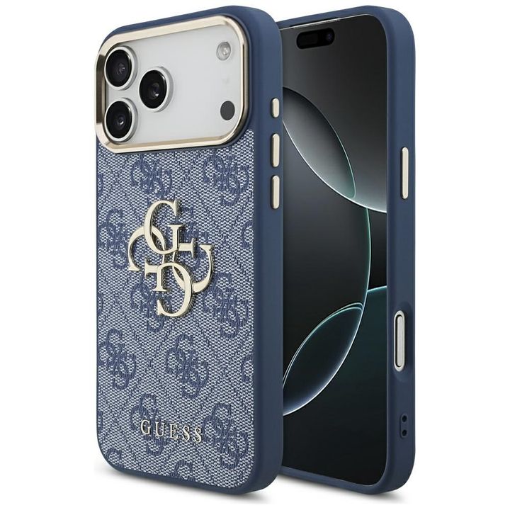 Etui Guess 4G Big 4G Classic Logo do     iPhone 17 Pro Max niebieski złoty na NearMe.pl