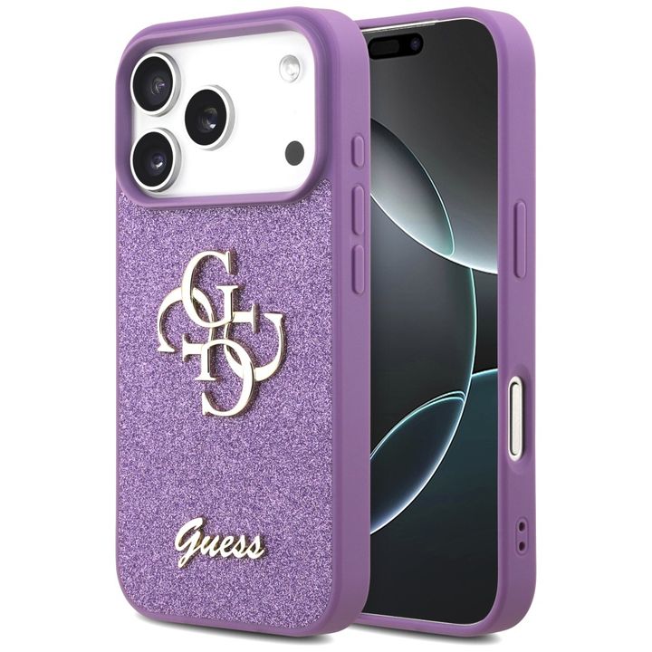 Etui Guess Fixed Glitter Big 4G do       iPhone 17 Pro liliowy na NearMe.pl