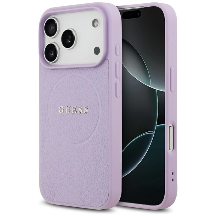 Etui Guess Grained Ring MagSafe do       iPhone 17 Pro fioletowy na NearMe.pl