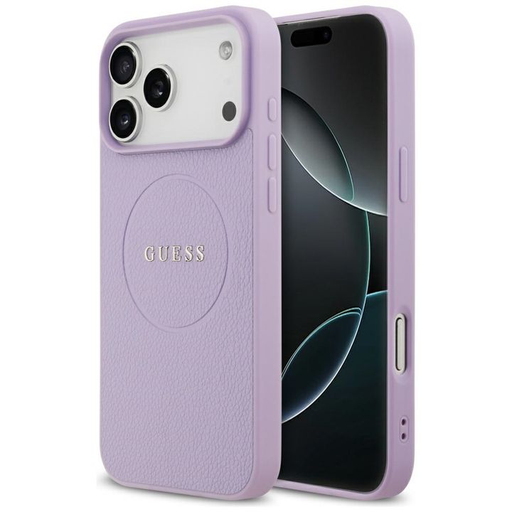 Etui Guess Grained Ring MagSafe do       iPhone 17 Pro Max fioletowy na NearMe.pl