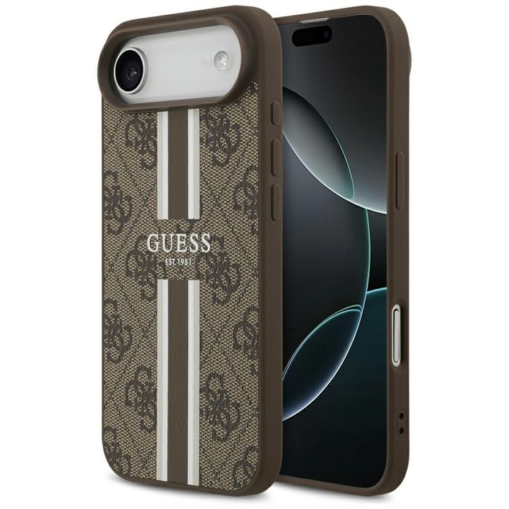 Etui Guess 4G Printed Stripes MagSafe do iPhone Air brązowy na NearMe.pl