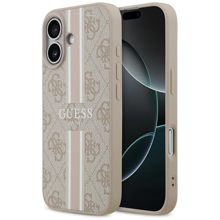 Etui Guess 4G Printed Stripes MagSafe do iPhone 17 różowy na NearMe.pl