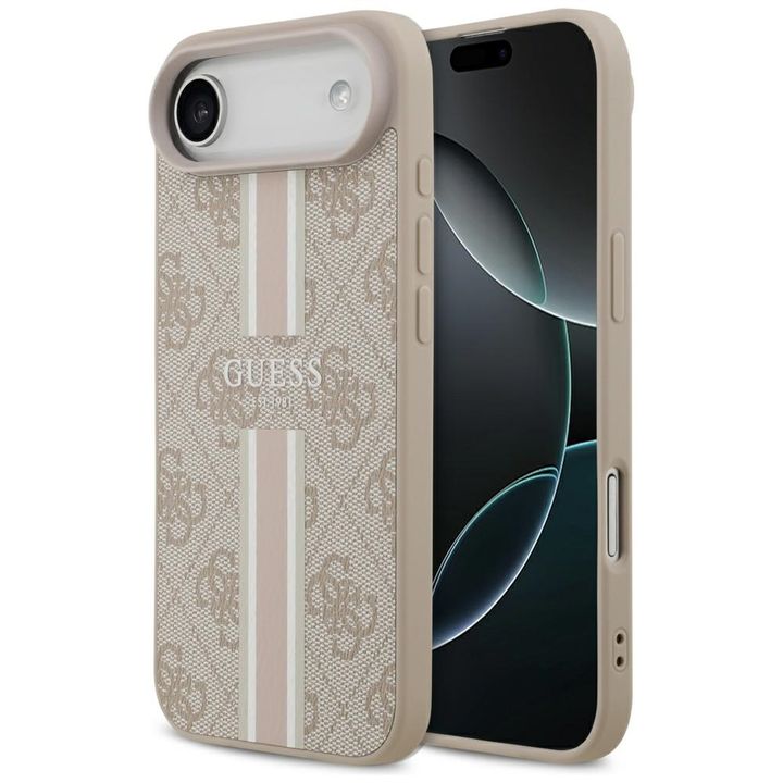 Etui Guess 4G Printed Stripes MagSafe do iPhone Air różowy na NearMe.pl