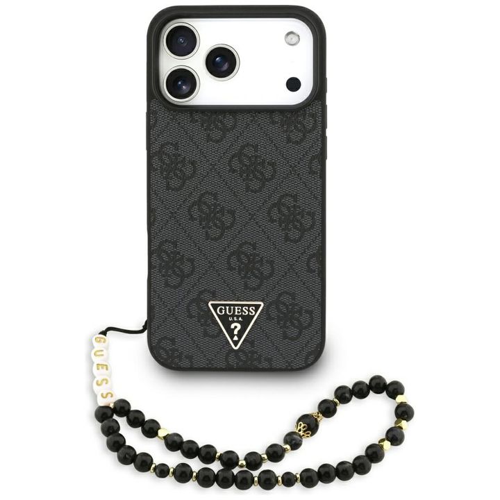 Etui Guess 4G Strap Triangle Logo        MagSafe do iPhone 17 Pro Max czarny na NearMe.pl